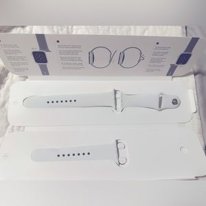 New Apple watch 44mm sport band- White - S/M & M/L  stainless steel pin